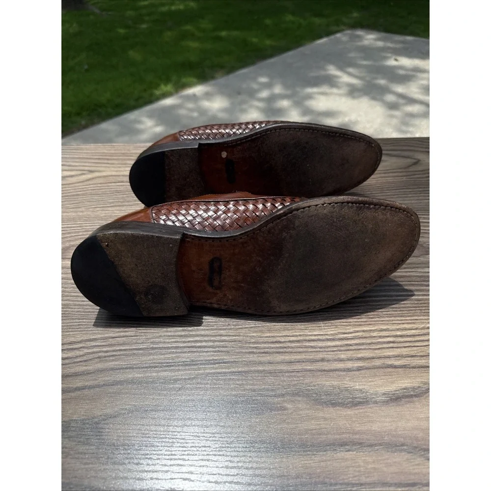 MEZLAN Crocodile Weave Catania Loafers Men's 9 M Brown Leather Slip On